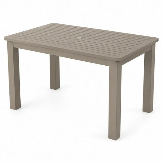 Gartentisch Esstisch rechteckig 150 x 90 x 74 cm pulverbeschichtetes Aluminium Taupe