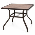 Gartentisch Esstisch quadratisch 95 x 95 x 74 cm Polystyrol-Kunststoff Stahl Braun Dunkelbraun