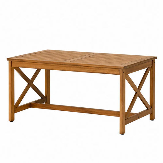 Gartentisch Esstisch rechteckig 160 x 90 x 75 cm Akazien-Massivholz Naturbraun