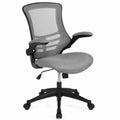 Bürostuhl Drehstuhl höhenverstellbar mit Netzrücken Armlehnen und Rollen 62 x 62 x 92-102 cm Polyestergewebe PP Stahl Grau Schwarz
